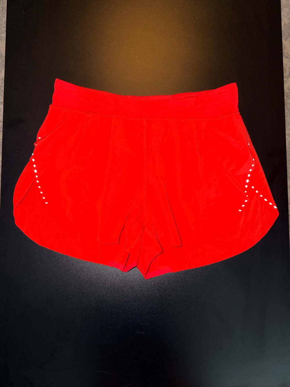 Lululemon Red Running Shorts with Reflective Details